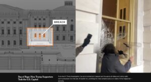 Investigasi visual dilakukan tim The New York Times untuk menelisik kerusuhan di gedung Capitol AS. (Gambar: Tangkapan layar)